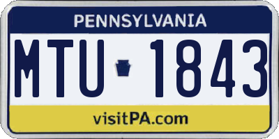 PA license plate MTU1843