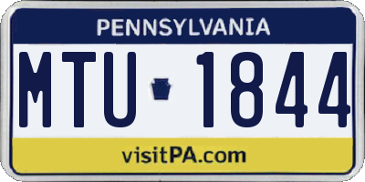PA license plate MTU1844
