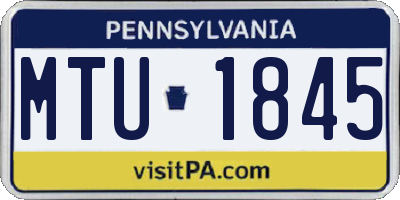 PA license plate MTU1845