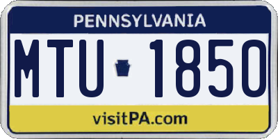 PA license plate MTU1850
