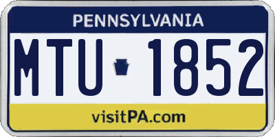 PA license plate MTU1852