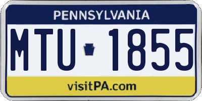 PA license plate MTU1855