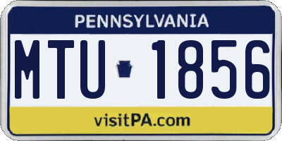 PA license plate MTU1856