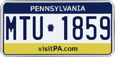PA license plate MTU1859