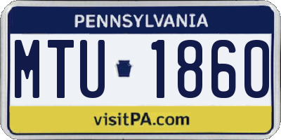 PA license plate MTU1860