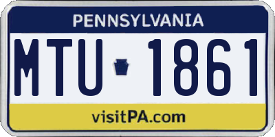 PA license plate MTU1861