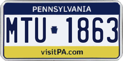 PA license plate MTU1863