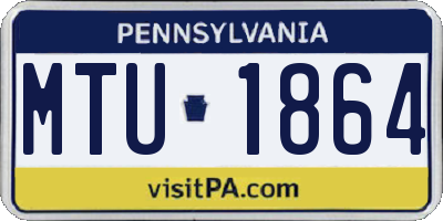 PA license plate MTU1864