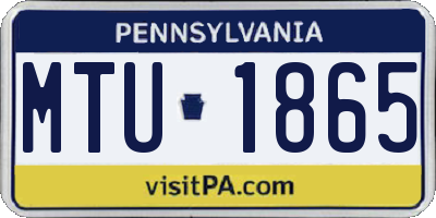 PA license plate MTU1865