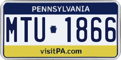 PA license plate MTU1866