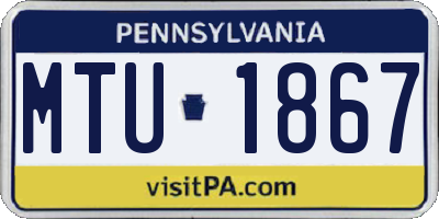 PA license plate MTU1867