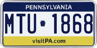 PA license plate MTU1868