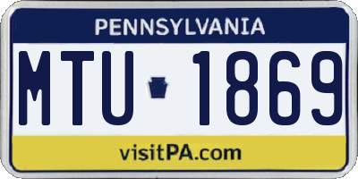 PA license plate MTU1869