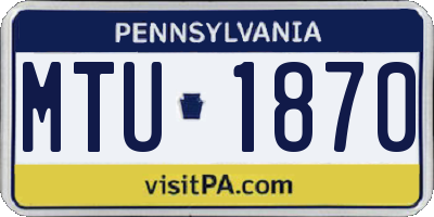 PA license plate MTU1870