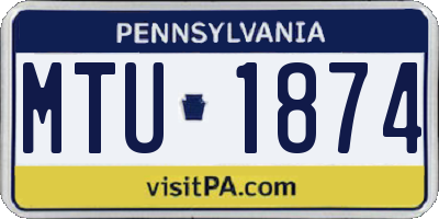 PA license plate MTU1874