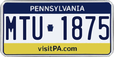 PA license plate MTU1875