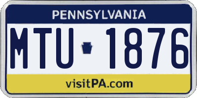 PA license plate MTU1876