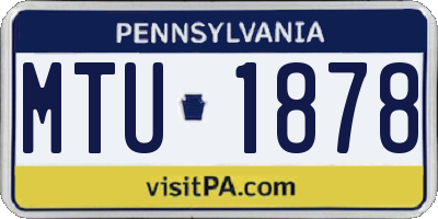 PA license plate MTU1878