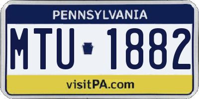 PA license plate MTU1882