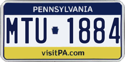 PA license plate MTU1884
