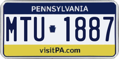 PA license plate MTU1887