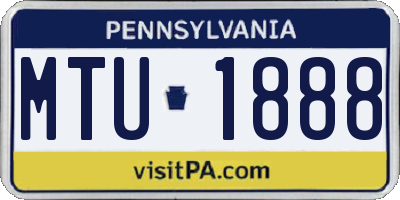 PA license plate MTU1888