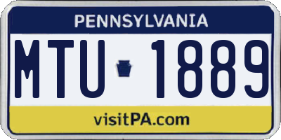 PA license plate MTU1889