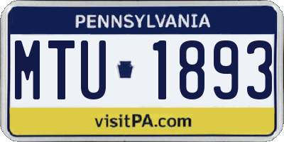 PA license plate MTU1893