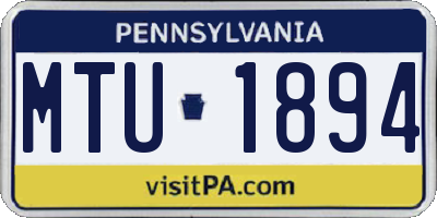 PA license plate MTU1894