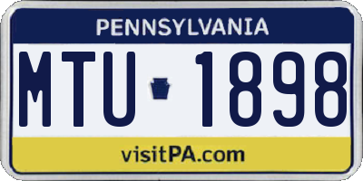 PA license plate MTU1898