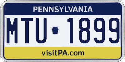 PA license plate MTU1899