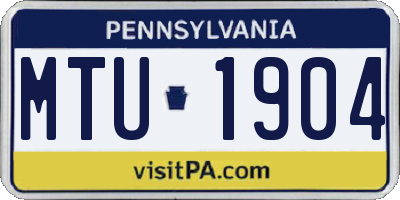 PA license plate MTU1904