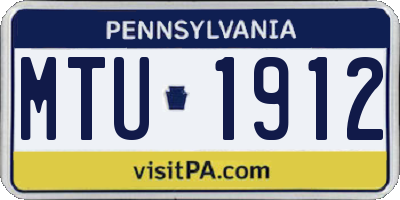 PA license plate MTU1912