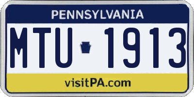 PA license plate MTU1913