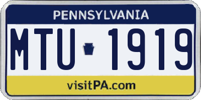 PA license plate MTU1919