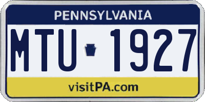 PA license plate MTU1927