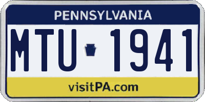 PA license plate MTU1941