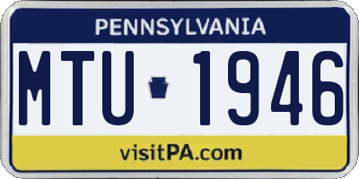 PA license plate MTU1946