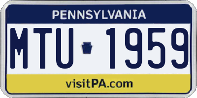 PA license plate MTU1959