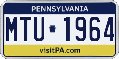 PA license plate MTU1964