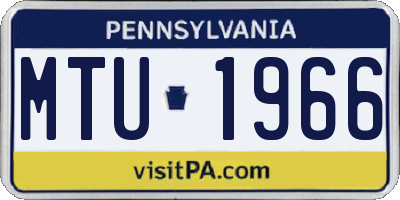 PA license plate MTU1966