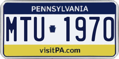 PA license plate MTU1970