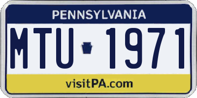 PA license plate MTU1971