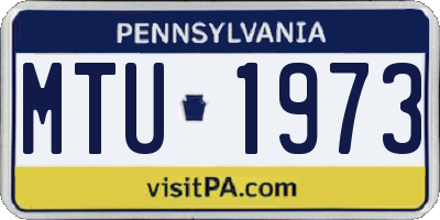 PA license plate MTU1973