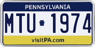 PA license plate MTU1974