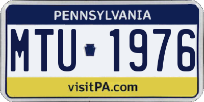 PA license plate MTU1976