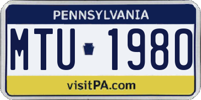 PA license plate MTU1980