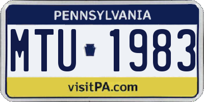 PA license plate MTU1983