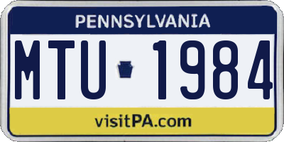 PA license plate MTU1984