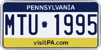 PA license plate MTU1995
